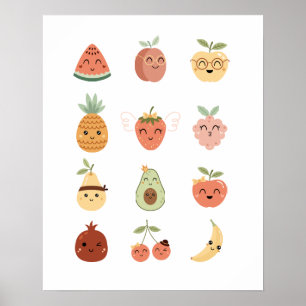 Cute Fruit Poster Print