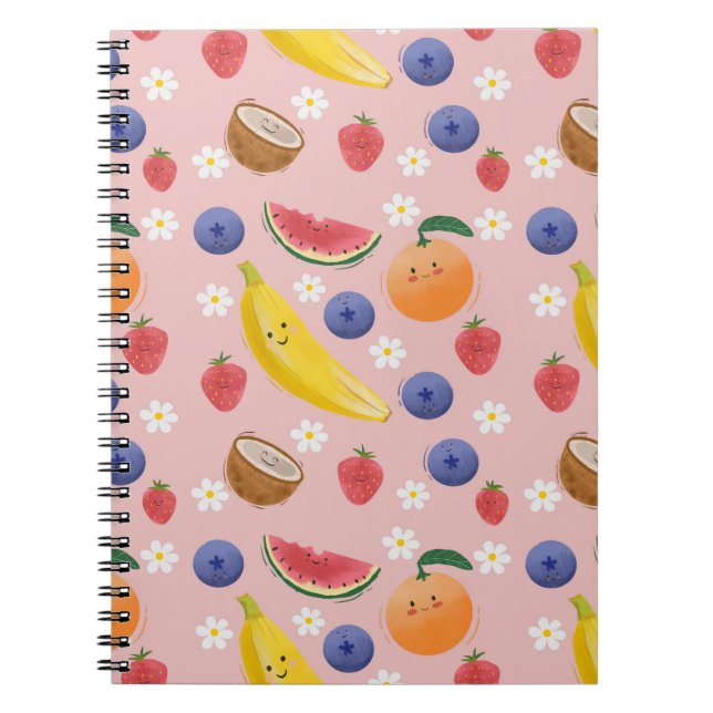 Cute Fruit Seamless Pattern  Notebook (Front)