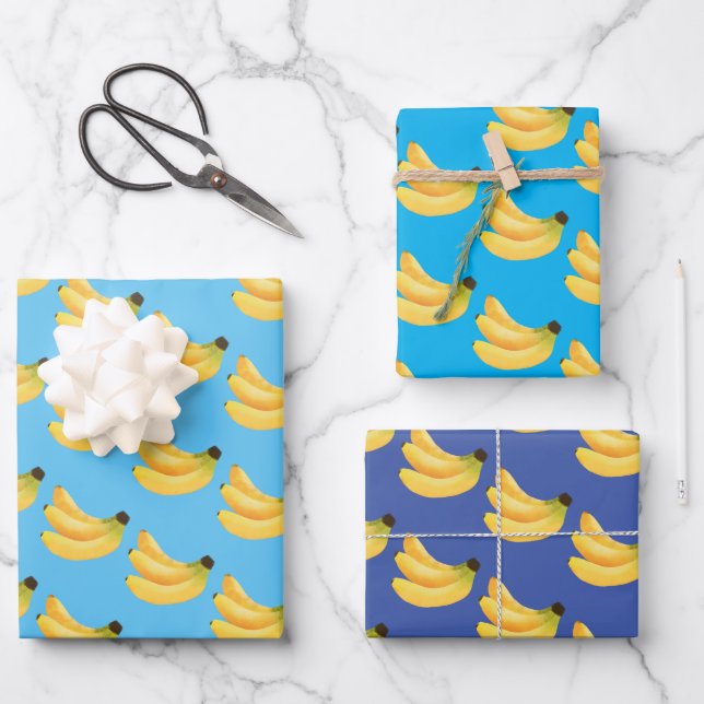 Cute Fruit Style Banana Wrapping Paper Sheet (Front)