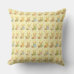 Cute Fruit Teddy Bear and Baskets Cushion