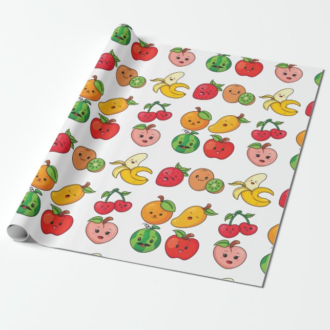 Cute Fruit   Wrapping Paper (Unrolled)