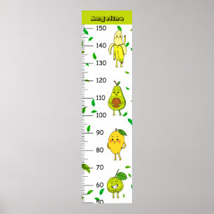 Cute Fruits Kawaii Growth Chart