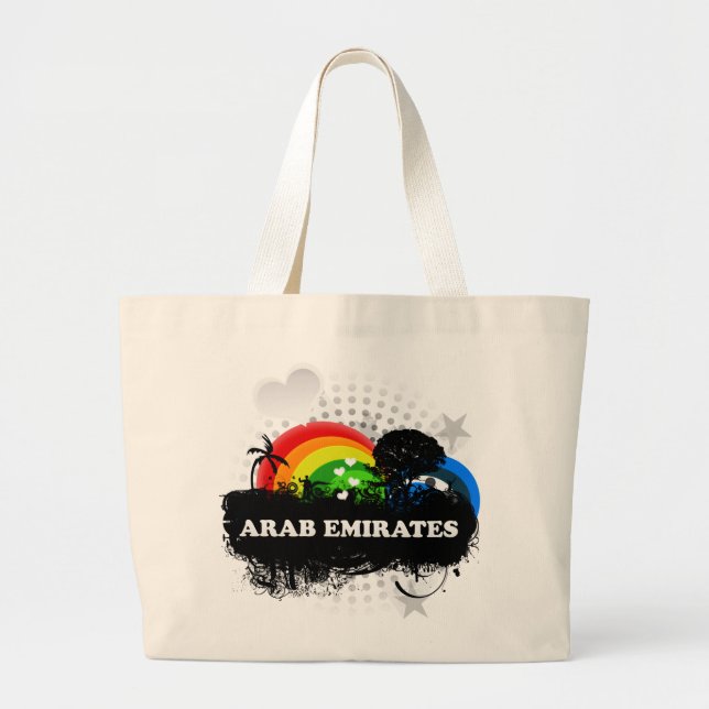 Cute Fruity Arab Emirates Large Tote Bag (Front)
