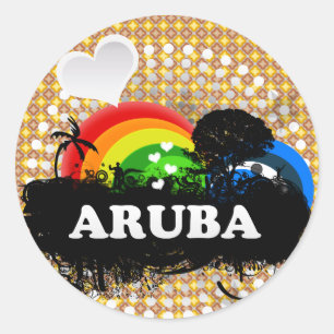 Cute Fruity Aruba Classic Round Sticker