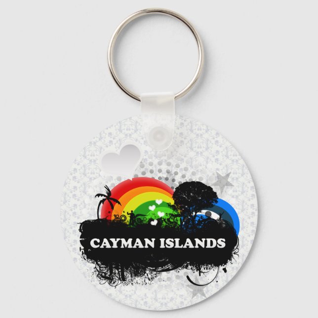 Cute Fruity Cayman Islands Key Ring (Front)