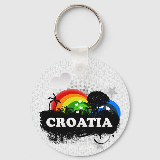 Cute Fruity Croatia Key Ring (Front)