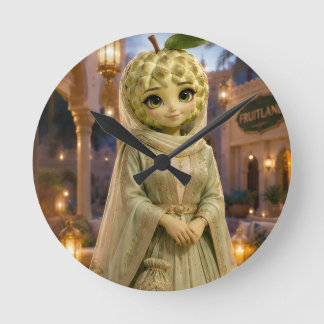 cute fruity fruitland round clock