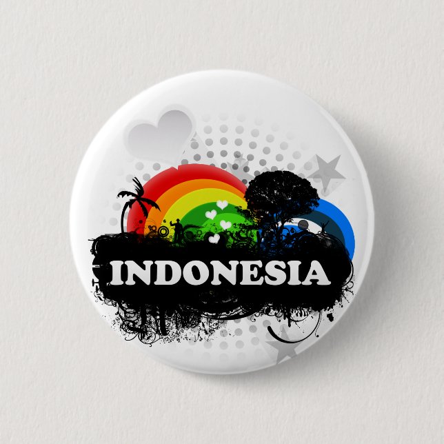 Cute Fruity Indonesia 6 Cm Round Badge (Front)