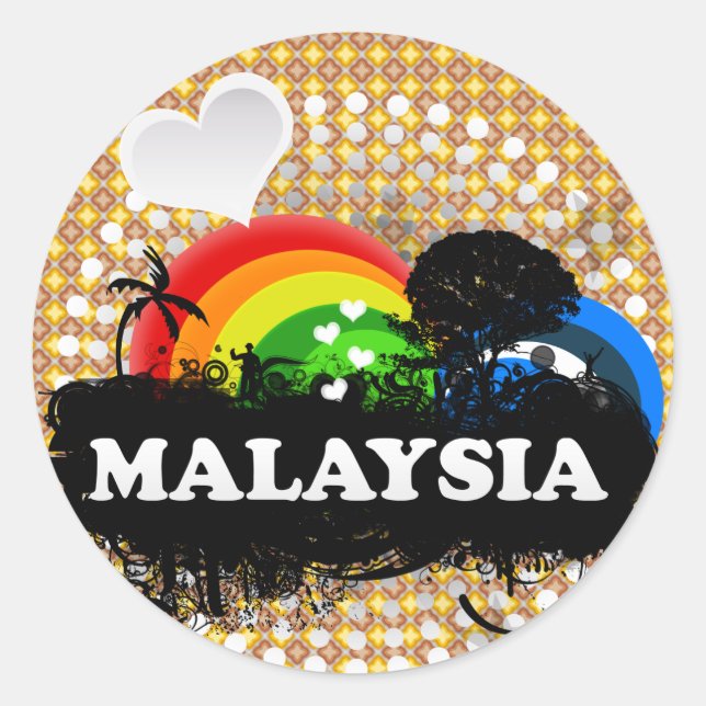 Cute Fruity Malaysia Classic Round Sticker (Front)