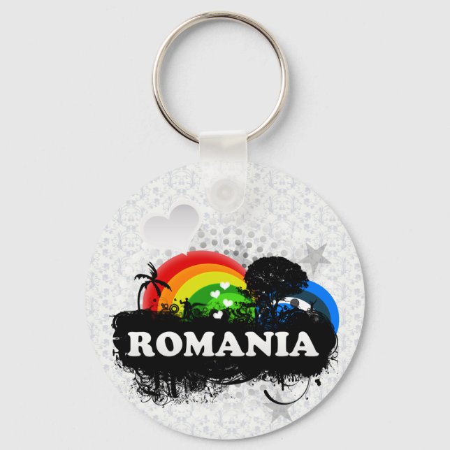 Cute Fruity Romania Key Ring (Front)