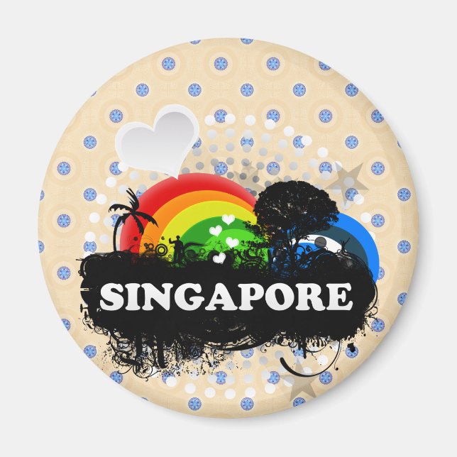Cute Fruity Singapore Magnet (Front)