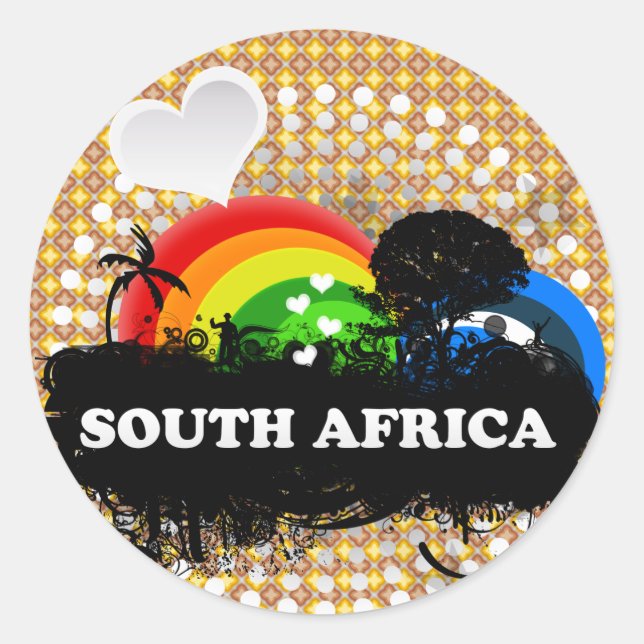 Cute Fruity South Africa Classic Round Sticker (Front)