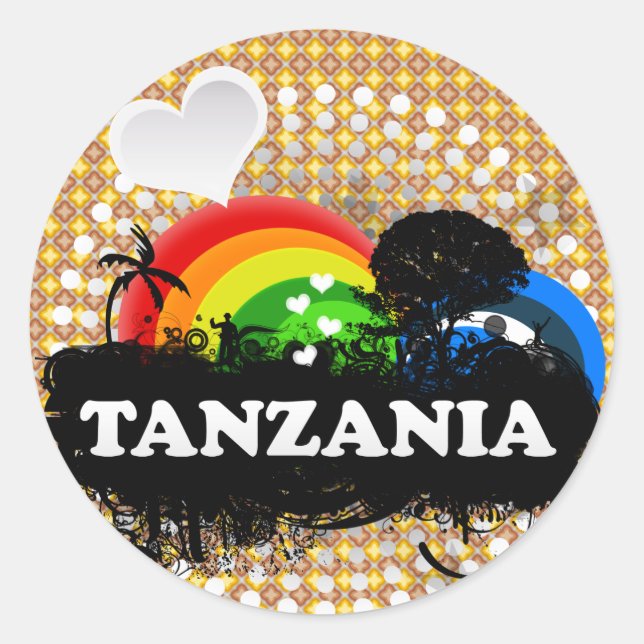 Cute Fruity Tanzania Classic Round Sticker (Front)