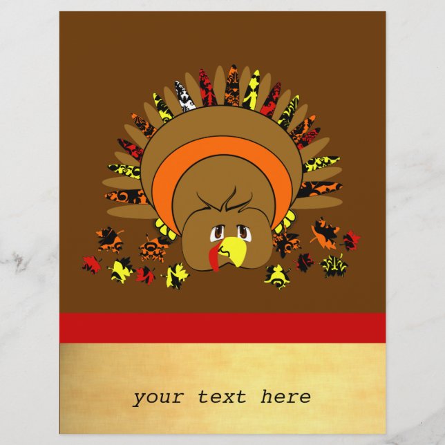 Cute Full Colour Turkey Flyer (Front)