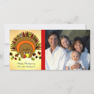 Cute Full Colour Turkey Holiday Card