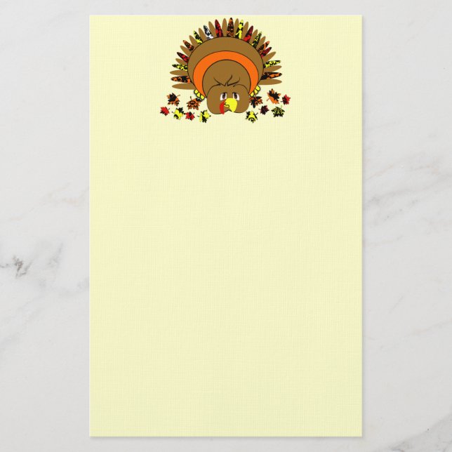 Cute Full Colour Turkey Stationery (Front)