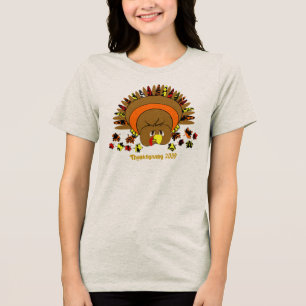 Cute Full Colour Turkey Tri-Blend Shirt