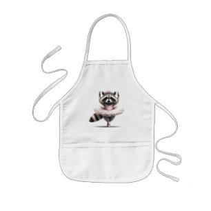 Cute Fun Animal Humour Racoon Ballerina Kids Apron