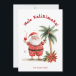 Cute Fun Beach Hawaii Mele Kalikimaka Christmas  Holiday Card<br><div class="desc">Fun Cute Hawaii Beach Christmas Holiday Card,  with "Mele Kalikimaka" text</div>