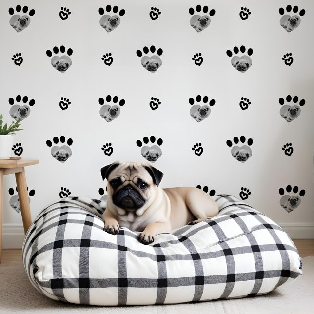 Cute Fun Black & White Heart Pet Photos Paw Print Wallpaper (Cute Fun Black & White Heart Pet Photos Paw Print Wallpaper)
