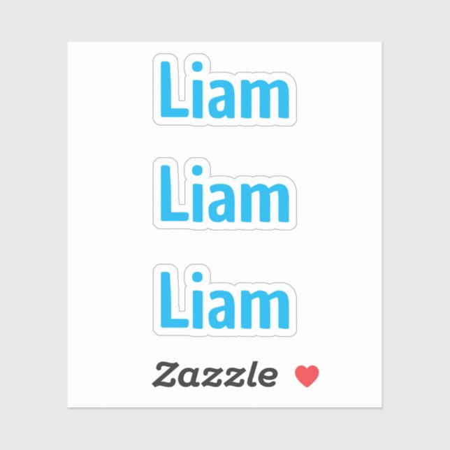 Cute Fun Blue Kids Name Sticker (Sheet)