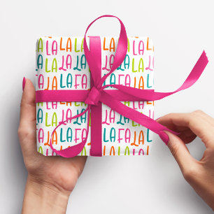Cute fun bright colorful falala Christmas holiday Wrapping Paper