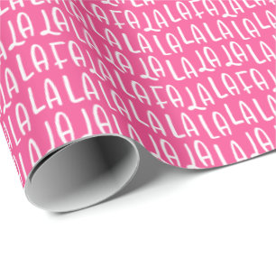 Cute fun bright pink falala Christmas holiday Wrapping Paper