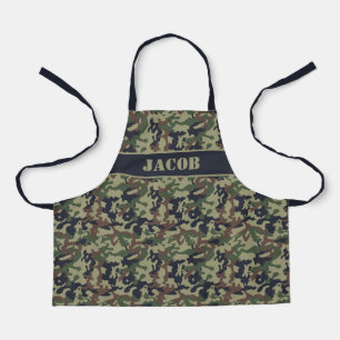 Cute Fun Camo – Woodland Green Apron