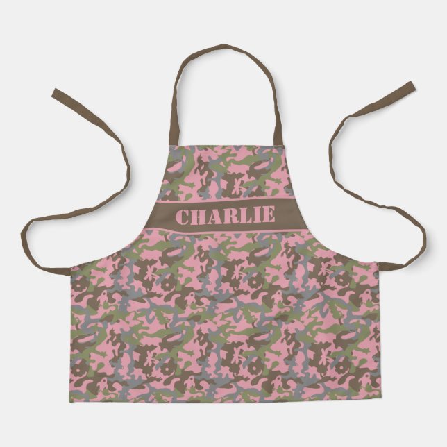 Cute Fun Camo – Woodland Pink Apron (Front)