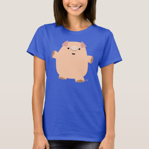 Cute Fun Cartoon Pig Women T-shirt