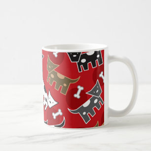 Cute Fun Cartoon Spotted Dogs Doggies Puppy Bones Coffee Mug