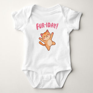 Cute Fun Cat Fur-iday Baby Bodysuit