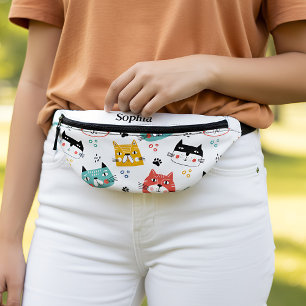 Cute fun cats pattern kids bum bags