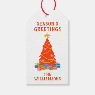 Cute Fun Cheerful Christmas Holiday Personalised Gift Tags
