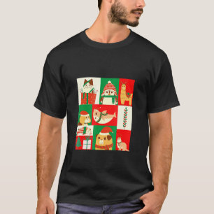 Cute Fun Christmas Cat Dog Shark Alpaca Corgi Peng T-Shirt