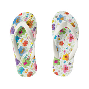 Cute, Fun, Colourful Flowers Kid's Flip Flops