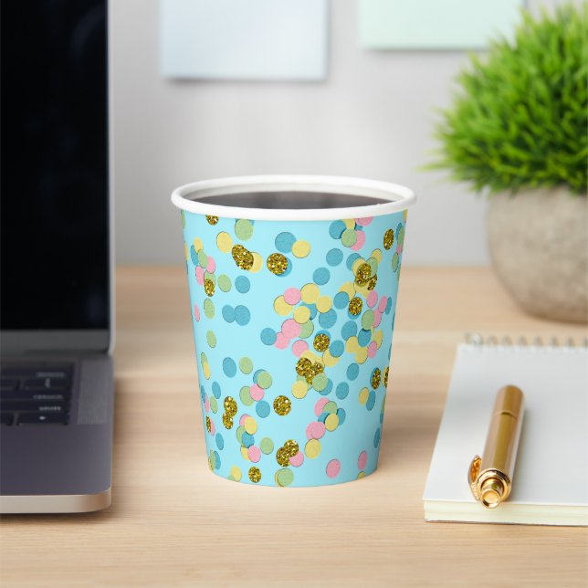 Cute Fun Colourful Modern Confetti Dots Paper Cups (Insitu)