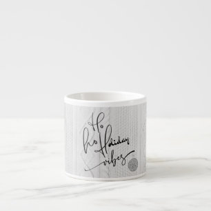 Cute Fun Cosy Sweater White/Black Script Holiday Espresso Cup