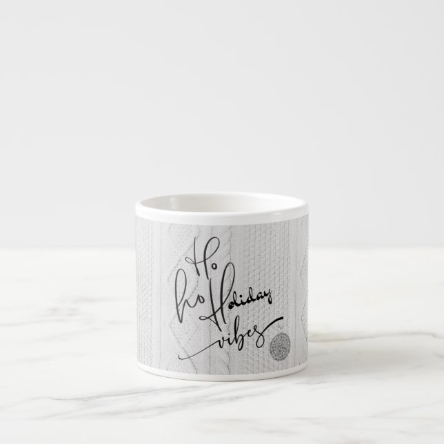 Cute Fun Cosy Sweater White/Black Script Holiday  Espresso Cup (Front)