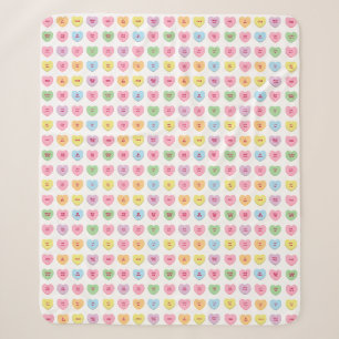 Cute fun custom conversation hearts pattern sherpa blanket