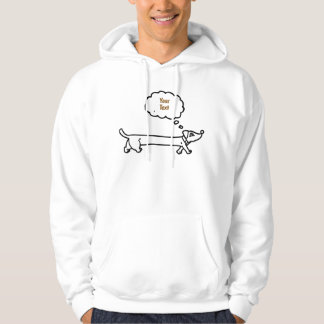 Cute Fun Dachshund Dog With Bubble For Your Text Hoodie