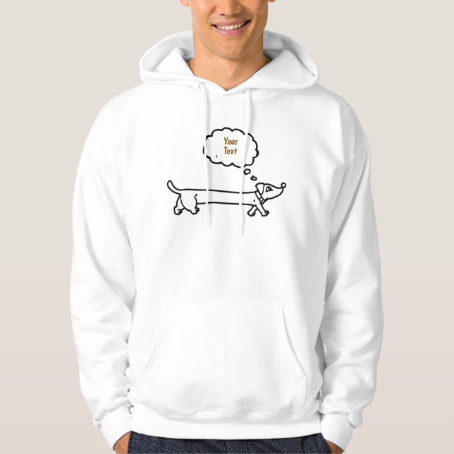 Cute Fun Dachshund Dog With Bubble For Your Text Hoodie (Front)