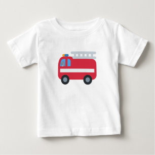 Cute fun Dinosaur drive Fire engine Back To School Baby T-Shirt
