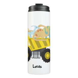 Cute fun dinosaur tractor truck Back To School  Thermal Tumbler