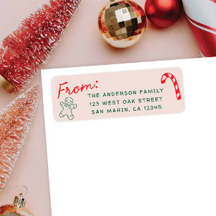 Cute Fun Doodles Christmas Holiday Return Address