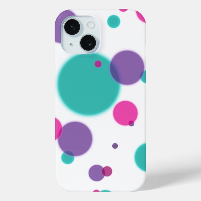 Cute Fun Dots Pattern in Purple Pink Teal Colours Case-Mate iPhone Case (Back)