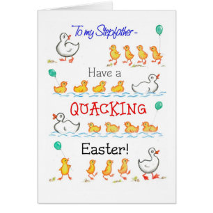 Cute Fun Ducklings Quacking Easter, for Stepfather