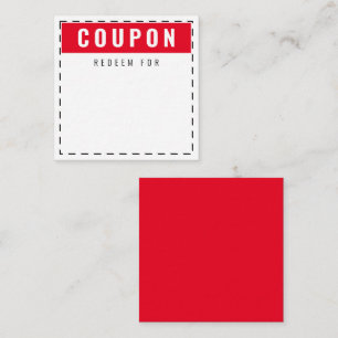 Cute & Fun Everyday Coupons   Blank Red Card