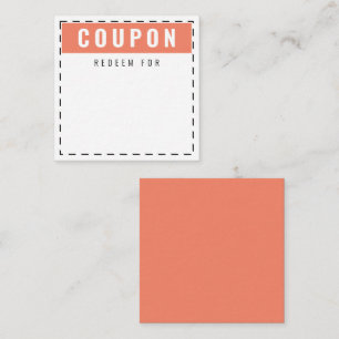Cute & Fun Everyday Coupons Blank Salmon Card