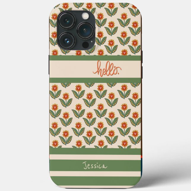 Cute Fun Floral Pattern Inspirivity iPhone Case (Back)